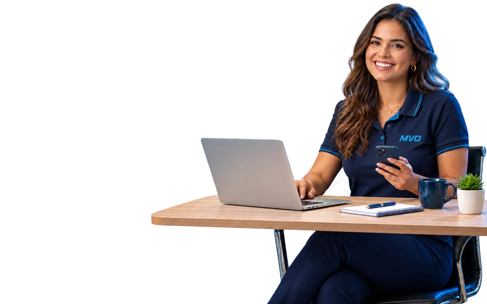Profissional MVO trabalhando em seu site