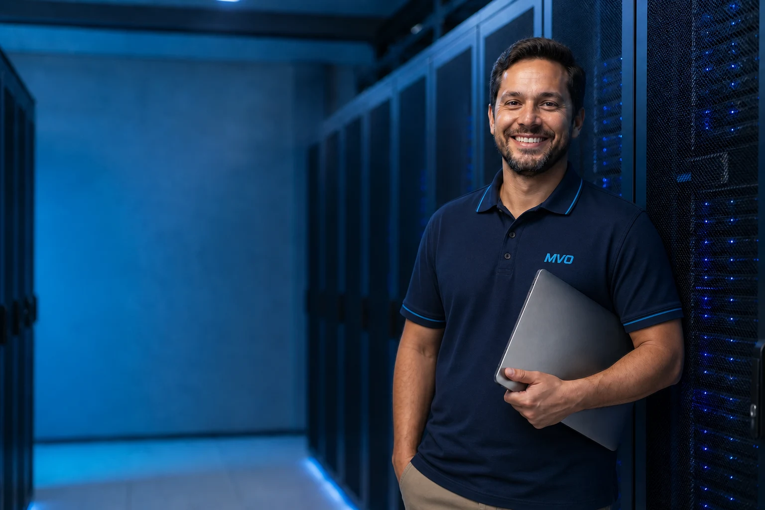 Especialista MVO uniformizado em ambiente de data center