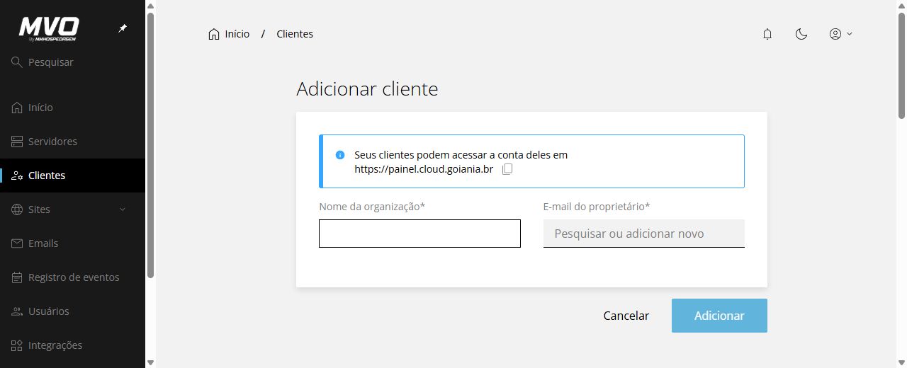 Formulário oficial para adicionar cliente na revenda Enhance