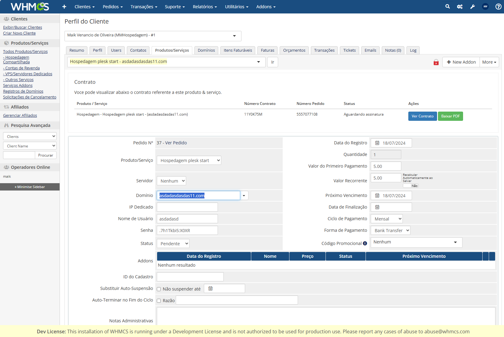 Addon Contrato