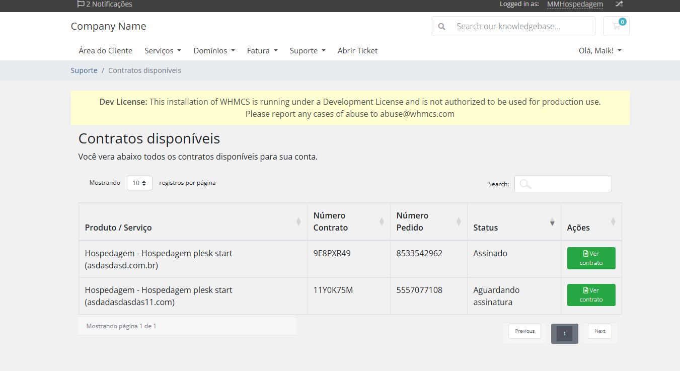 Addon Contrato