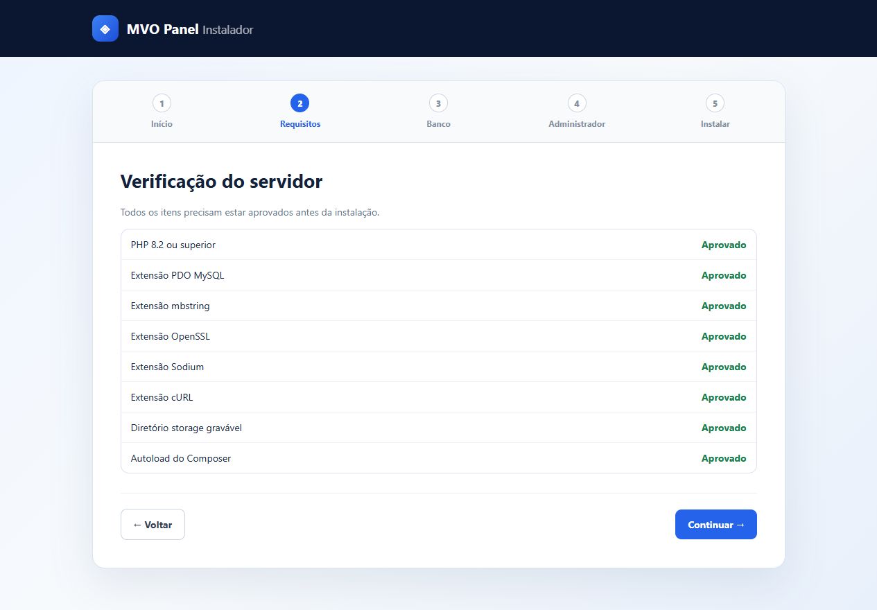 Verificação dos requisitos do servidor com todos os itens aprovados